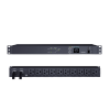 pdu ats (fuente redundante auto transferible) medible, para distribución de energía, 2 entradas 120 vca nema5 15p, con 10 salidas nema 5 15r, horizontal 19in, 1ur