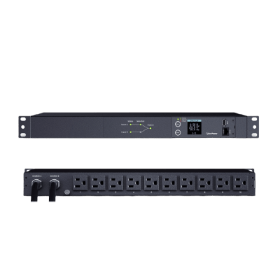 pdu ats (fuente redundante auto transferible) medible, para distribución de energía, 2 entradas 120 vca nema5 15p, con 10 salidas nema 5 15r, horizontal 19in, 1ur pdu ats (fuente redundante auto transferible) medible, para distribución de energía, 2 entradas 120 vca nema5 15p, con 10 salidas nema 5 15r, horizontal 19in, 1ur