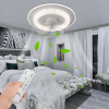ventilador de techo con luminario led de 110 v ca 50/60 hz / 88 w / 3 tonos de luz (6500 4 000 2 700 k) / con giro 360° / diámetro 495 mm / 6 velocidades / dimeable.