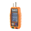 probador de tomacorrientes con interruptor de falla a tierra (gfci) con pantalla lcd.