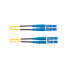 jumper de fibra optica monomodo 9/125 os2, lc lc duplex, ofnr (riser), color amarillo, 25 metros