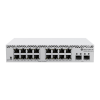 switch mikrotik con 16 puertos gigabit ethernet / 2 puertos sfp+ 10g / filtrado mac y vlans / swos configuración web