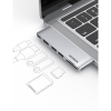 hub usb c 6 en 1 / 2xusb a 3.0 (5gbps) / hdmi 4k@30hz / puerto pd 100w / lector sd+microsd / aluminio / compatible thunderbolt 3 / compacto 110x29x8.5mm