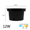 luminario empotrar en piso / uso en exterior ip66 / multivoltaje 110 240v~ 60hz / temperatura de color 6500k / Ángulo de luz 36° / aleación de aluminio y vidrio templado / no dimeable