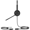 diadema alámbrica yhs34 dual de yealink qd a rj9 con almohadillas de cuero