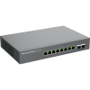 switch l2 lite administrable de 10 puertos / 8 puertos ethernet 2.5 gigabits / 2 puertos sfp+ 10 gigabits / poe+ 802.3af/at / vlan 802.1q / qos / igmp snooping / montaje en escritorio o pared