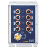 switch industrial ip67 8 puertos 10/100tx m12 / ieee 802.3at poe+ / 180w poe budget / 40~75°c / aluminio / din rail y montaje en pared / protección esd y sobretensiones de 6kv
