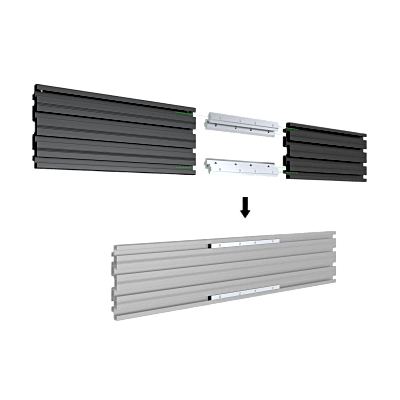accesorio riel de aluminio con longitud 1750 mm | ancho 120 mm| espesor 9 mm | incluye tapas y tornillos | compatible con estructura para videowall | diseño modular accesorio riel de aluminio con longitud 1750 mm | ancho 120 mm| espesor 9 mm | incluye tapas y tornillos | compatible con estructura para videowall | diseño modular