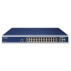 switch admistrable capa 3, 24 puertos 10/100/1000t 802.3bt poe +, 2 puertos 10gbase t +, 2 puertos 10g sfp+, dos ranuras para fuente de alimentación modular