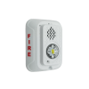 sirena con lámpara led estroboscópica / a 2 hilos / montaje en pared / 24 vcd / configuración estroboscópica seleccionable / texto en inglés / color blanca
