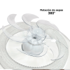 ventilador de techo con luminario led de 110 v ca 50/60 hz / 88 w / 3 tonos de luz (6500 4 000 2 700 k) / con giro 360° / diámetro 495 mm / 6 velocidades / dimeable.