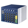 switch modular industrial capa 3 / 5 slots / 4 puertos gigabit rj45 / 4 puertos sfp+ 10g / rango de temperatura 40~75°c / entrada de potencia redundante 12 48v / soporte ipv6/ipv4