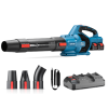 sopladora inalámbrica de 20v+20v, incluye 2 baterías de 20v/6.0ah, cargado doble y 3 boquillas.