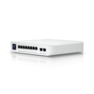 unifi switch empresarial capa 3 de 8 puertos poe 802.3af/at 2.5g + 2 puertos 1/10g sfp+, 120w, pantalla informativa
