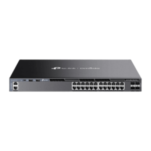 switch omada l3 sdn administrable / 24 puertos gigabit y 4 puertos sfp+ / funciones rip, vrrp, servidor dhcp / administración centralizada omada / fuente redundante