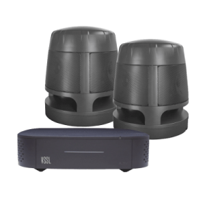 kit amplificador vssl a1x | 2 bocinas acoustiscape truaudio modelo as360 | ip66