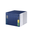 switch modular industrial capa 3 / 5 slots / 4 puertos gigabit rj45 / 4 puertos sfp+ 10g / rango de temperatura 40~75°c / entrada de potencia redundante 12 48v / soporte ipv6/ipv4