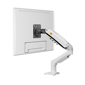 brazo ajustable para monitor ergonómico / compatible con monitores de 17" 30" / capacidad de peso hasta 9 kg / rotación 360° / inclinación +85° a 30° / giro 180° / ajuste de resorte de gas / color blanco