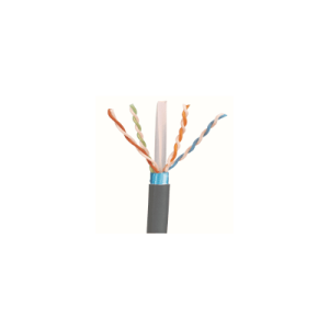 bobina de cable blindado f/utp de 4 pares, cat6a, soporte de aplicaciones 10gbase t, lszh (libre de gases tóxicos), color gris, 305m