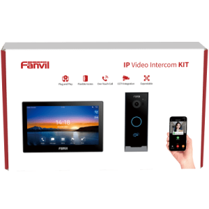 kit videoportero ip fanvil vik 01, estación interior sip i504w + frente de calle i60, llamadas hd, desbloqueo remoto, app fanvil link, wi fi 2.4g/5g, poe