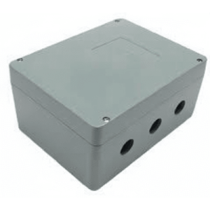 caja de unión de aluminio con 3 salidas de 7/8" / 3 orificios en la parte inferior.
