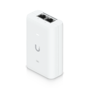 adaptador poe+ 2.5g / hasta 30 w / 48v 0.65a / (2) puertos rj45 multigigabit 2.5g / salida poe+ / led indicador / ideal para aps unifi wifi 7 / / protección contra sobretensiones