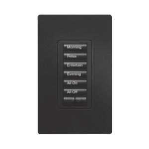 (radiora2) teclado seetouch hibrido 6 botones, 2 botones subir/bajar, programe escenas diferentes en cada botón,puede instalarse en un interruptor de luz.