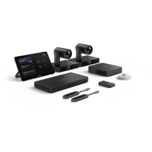 sistema de videoconferencia yealink mvcs90 para microsoft teams rooms ideal para salas grandes con seguimiento inteligente y audio profesional.