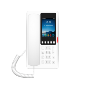 teléfono ip wi fi hotelero con poe, puerto usb de carga y pantalla lcd de 3.5"