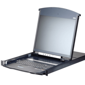 consola lcd dual rail con switch kvm por ip integrado multi interfaz | cat 5 de 8 puertos de 1 consola local y 1 consola remota