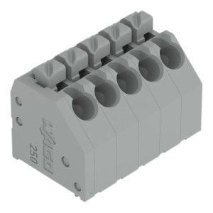 bloque terminal pcb 250 series / clavija a presión 1.5 mm² / espaciado de patas 3.5 mm / 8 polos / push in cage clamp / gris