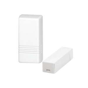transmisor inalámbrico para puerta/ventana serie 5800 / carcasa blanca o marrón / terminales cableados loop 1 / reed switches laterales loop 2 / transmisión supervisora, sabotaje y batería baja / batería litio 3v / progr