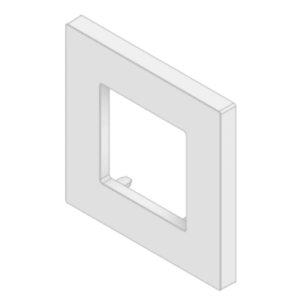 embellecedor para caja europea / dimensiones 84x84x8 mm externas / abs antimicrobiano / blanco con efecto de contraste / colocación fácil y rápida