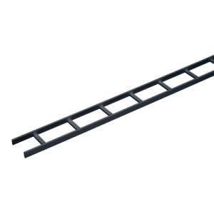 charola tipo escalerilla de secciones rectas, 15 in (381 mm) de ancho, travesaños a intervalos de 9 in (229 mm), tramo de 10 ft (3.05 m), de acero, color negro