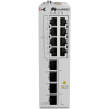 switch industrial ekit / 8 puertos poe+ gigabit + 2 sfp + 2 sfp+ / montaje en riel din / fuente redundante 1+1 : 54 a 57 vcd / libre de licenciamiento / gestión gratuita desde la nube / presupuesto poe 220 w