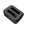 base de carga dual para baterías de bodycam| compatible con xmrx5v2| diseño compacto | carga rápida dual | indicadores de estado| material abs | no incluye bateria.