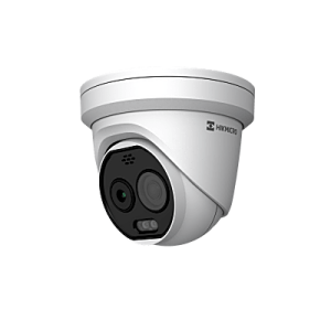 cámara turret térmica/Óptica bi espectral/ 160×120 térmico + 5mp Óptico / detección temperatura 20°c a 150°c / alarma incendio y fumar / vca3.0 vehículos 60m humanos 20m / ip67 40°c a 65