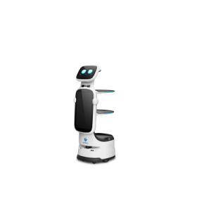 robot de entrega automatizado / Área de cobertura máxima 200*200㎡ / velocidad de movimiento ajustable 0.1~1.0 m/s / colaboración multi robot hasta 20 robots / batería de ion de litio ternaria / pantalla de publicidad 18.5 pul