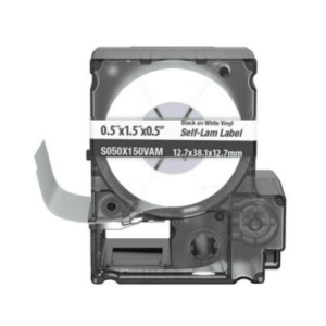 casete de 175 etiquetas autolaminadas de 12.7 x 38.1 mm, para cables de 4 a 8.1 mm de diámetro, Área de impresión color blanco