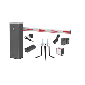 kit completo barrera derecha xbf con corona led / brazo iluminado de 3m / incluye sensor de masa, transformador, lazo magnético, ancla, fotoceldas y 2 controles inalámbricos