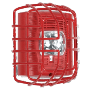 protector de rejilla anti vandalismo y golpes accidentales, color rojo, para sirenas/estrobos/bocinas system sensor, montaje a ras, 7.40"altox6.15"anchox3.39"profundidad