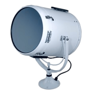 reflector marino en pedestal mediano serie solar ray de 10" en carcasa color blanco