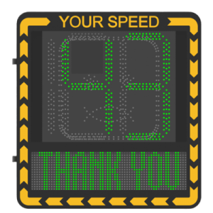 pantalla led de señalización de velocidad por radar / detección de velocidad en tiempo real / rango de detección de 100 m / hasta 32 objetivos detectados / pantalla led de alta visibilidad / instalación en carril o later