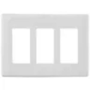 tapa para caja de 3 espacios/ contacto duplex / tornillos ocultos / color blanco.