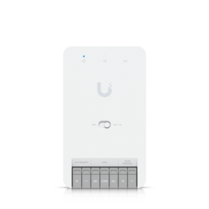 centro de control de acceso compacto ubiquiti unifi / terminal de bloqueo 12v / entradas adicionales sensor y botón / alimentación poe++ / conexión para dos lectores o cámaras / uso interior