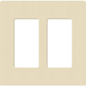placa de pared 2 espacios, para atenuador (dimmer), apagador ó control remoto inalámbrico lutron.