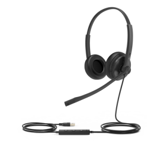 diadema alámbrica uh34 dual de yealink usb compatible con teléfonos ip y computadoras.