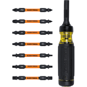 desarmador multipunta 15 en 1 / matraca resistente / siete puntas de doble extremo / grado industrial / mango cushion grip / resistente al impacto