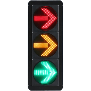 señal de tráfico vertical de giro a la derecha / leds ryg / carcasa pc y abs / ip53 / transformador ac 24 v / Φ 300 mm / vida útil de leds ≥ 100,000 hrs