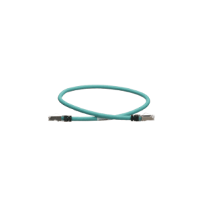 patch cord cat5e de grado industrial 600v, blindado sf/utp, calibre 24 awg, color aqua, 60 cm.